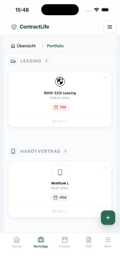 ContractLife-App: Alle Verträge an einem Ort