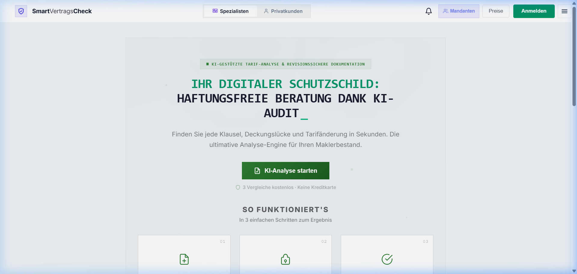 SmartVertragsCheck Makler-Dashboard